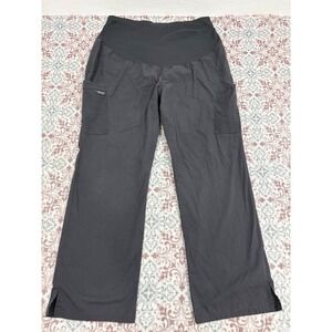 Cherokee Workwear Maternity Scrub Pants Grey XL WW220 Cargo Pocket Straight Leg